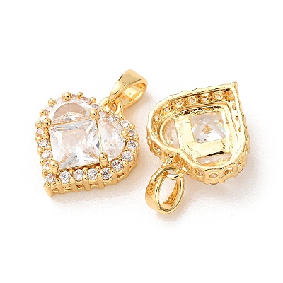 Valentine's Day Brass Micro Pave Clear Cubic Zirconia Pendants KK-A304-24A-G02-1