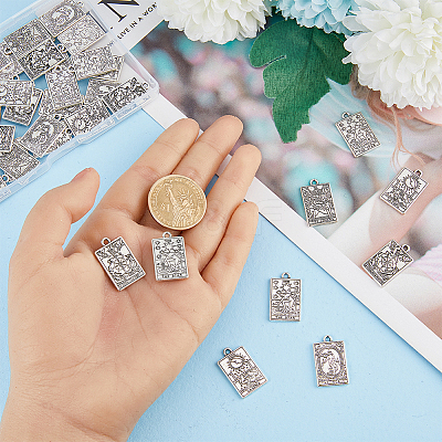 50Pcs 5 Style Zinc Alloy Pendants FIND-DC0001-45-1
