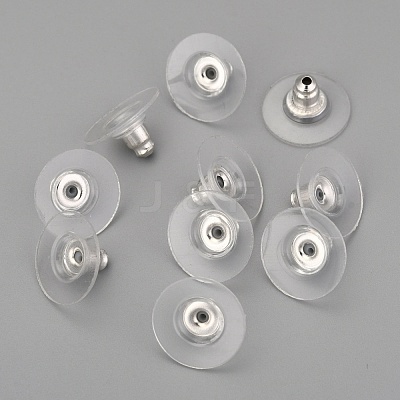 Brass Bullet Clutch Bullet Clutch Earring Backs with Pad KK-C3213-S-1
