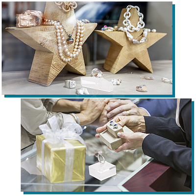 2 Sets 2 Styles Triangle & Square Acrylic Finger Ring Display Stands RDIS-GA0001-03-1