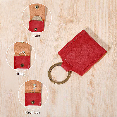 PU Imitation Leather Keychains KEYC-WH0003-08AB-1