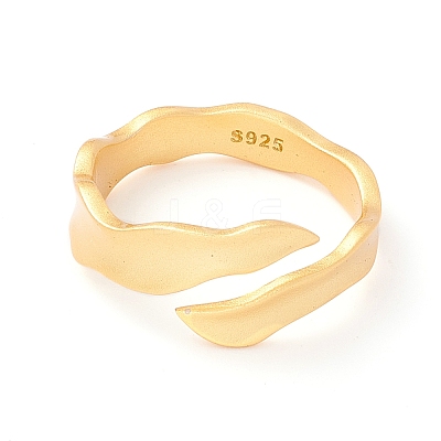 925 Sterling Silver Matte Cuff Ring RJEW-Z011-01G-1