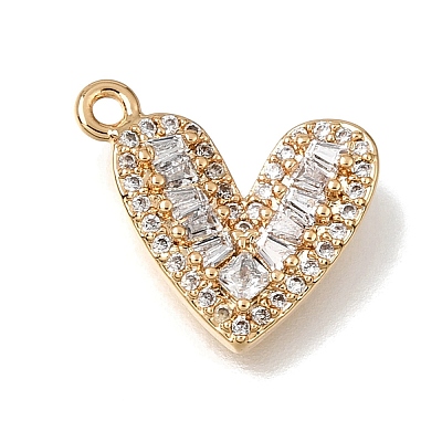 Valentine's Day Brass Micro Pave Clear Cubic Zirconia Pendants CU-K001-09G-1