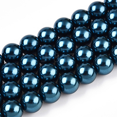 Glass Pearl Beads Strands HY-G002-01D-09-1