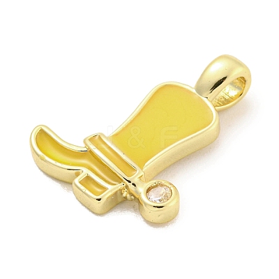 Brass with Cubic Zirconia with Enamel Pendant KK-Q814-22G-03-1