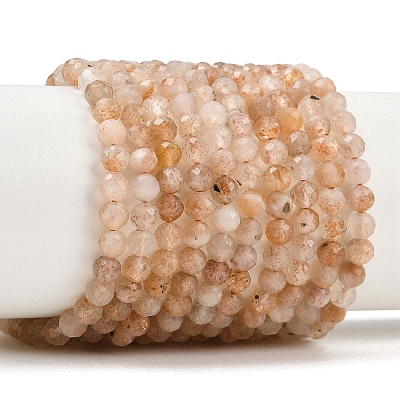 Natural Gold Sunstone Beads Strands G-B175-D11-4mm-1