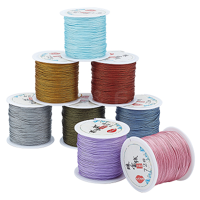 8 Roll 8 Colors Nylon Braided Cord OCOR-PH0001-95-1