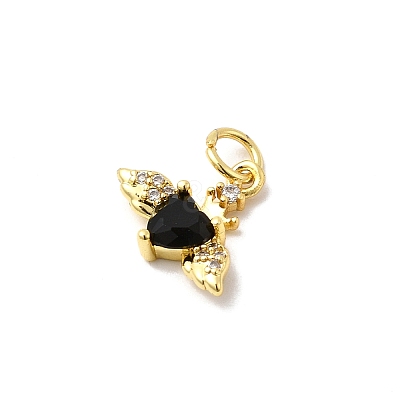 Brass Micro Pave Cubic Zirconia Pendants KK-D009-02G-1