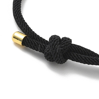 Adjustable Nylon Round Milan Cord Slider Bracelet Making FB-H001-01G-15-1