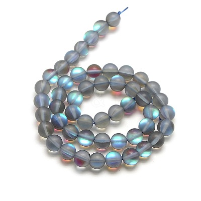 Synthetic Moonstone Beads Strands G-F142-10mm-02-1