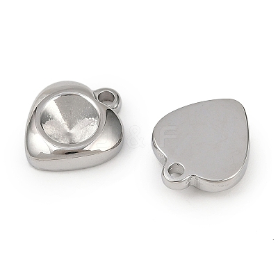 304 Stainless Steel Pendant Cabochon Settings STAS-L022-534P-1
