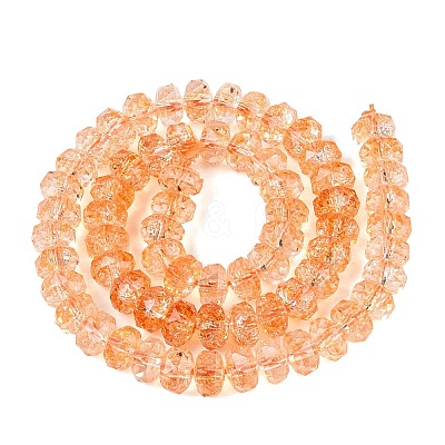 Crackle Transparent Glass Beads Strands GLAA-N068-03A-13-1
