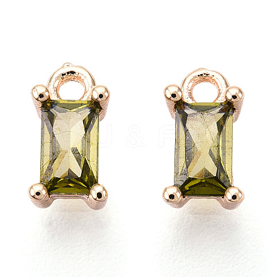 Brass Cubic Zirconia Charms X1-KK-S350-367F-1