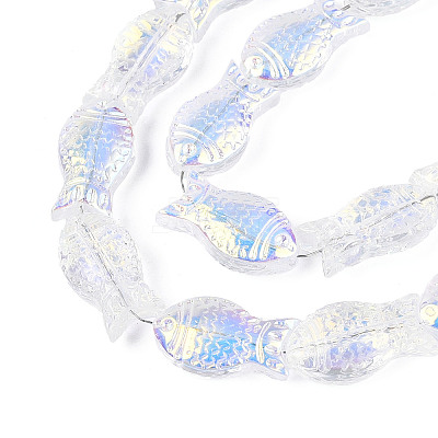 Transparency Electroplate Glass Beads Strands GLAA-T023-40A-01-1