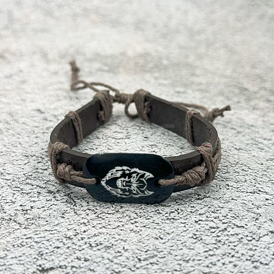Cowhide & Cotton Cord Braided Bracelets FS-WGE8FD1-01-1