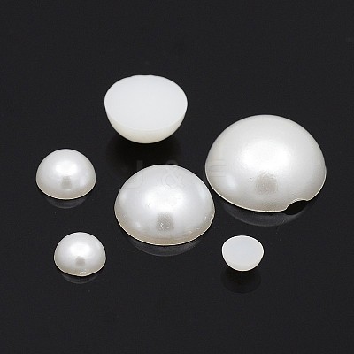 ABS Plastic Imitation Pearl Dome Cabochons SACR-X0003-1