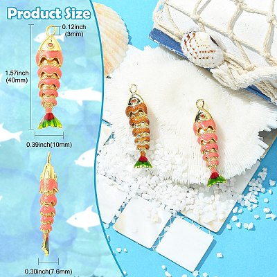 2Pcs 2 Colors Brass Enamel Pendants KK-CJ0005-79-1