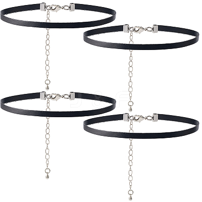 4Pcs Leather Choker Necklaces NJEW-SC0001-69-1
