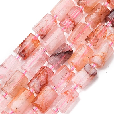 Natural Hematoid Quartz/Ferruginous Quartz Beads Strands G-L655-B02-01-1