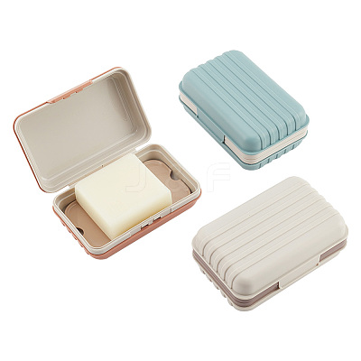 3Pcs 3 Colors Portable Travel Plastic Soap Boxes AJEW-GA0005-73-1