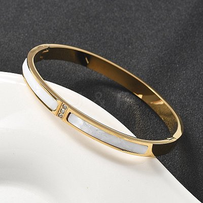 304 Stainless Steel Rhinestone Bangles for Women BJEW-Z092-07G-1