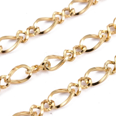 Ion Plating(IP) 304 Stainless Steel Figaro Chains CHS-I001-09G-01-1