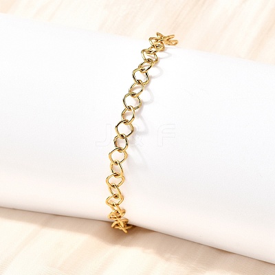 304 Stainless Steel Link Chain Bracelets for Women Men BJEW-A050-02G-1