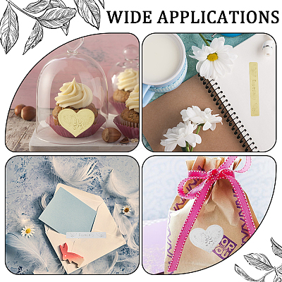 20 Sheets 2 Colors Heart & Rectangle Paper Self-Adhesive Embossed Stickers DIY-CP0010-59-1
