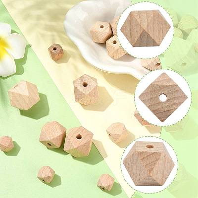 20Pcs 5 Styles Wood Beads WOOD-FS0002-59-1