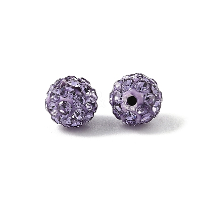 Polymer Clay Rhinestone Beads RB-H284-6MM-Half-371-1