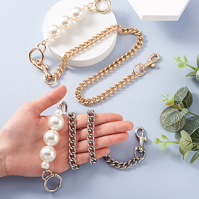 3 Sets 3 Colors Zinc Alloy Curb Chain Bag Straps FIND-GN0001-23-1