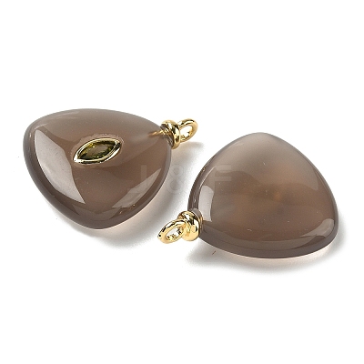 Natural Grey Agate Pendants G-H328-04G-A09-1
