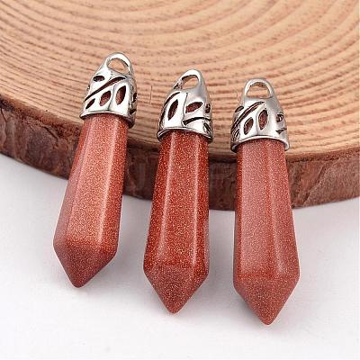 Bullet Synthetic Goldstone Pointed Pendants G-E332-C15-1