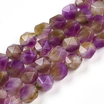 Dyed Natural White Jade Beads Strands G-T139-8mm-45P-1