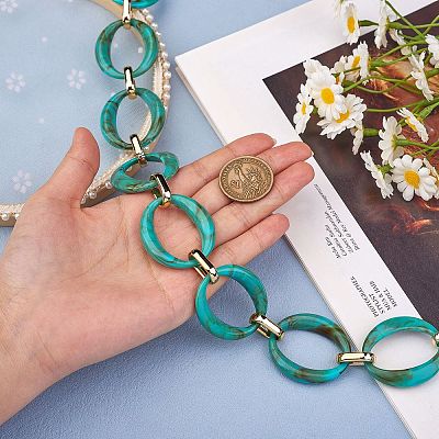 Handmade Imitation Gemstone Style Link Chains AJEW-J034-01B-1