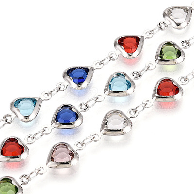Handmade Brass Heart Link Chains CHC-N024-03P-1