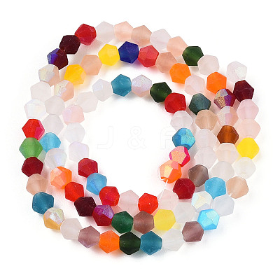 Imitate Austrian Crystal Bicone Frosted Glass Beads Strands GLAA-F029-TM4mm-A29-1