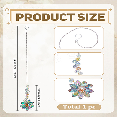 1Pc Glass Flower Hanging Ornaments HJEW-LP0002-65C-1