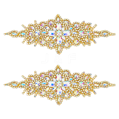 Rhombus Iron on Rhinestone Appliques DIY-WH0304-975B-1