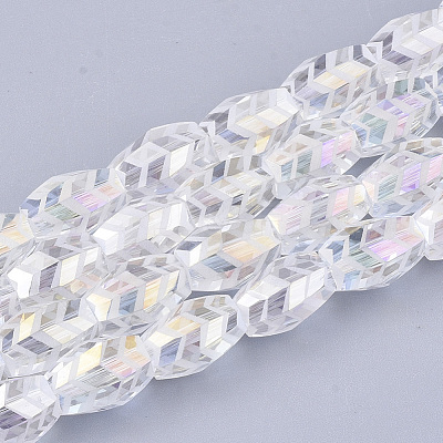 Electroplate Glass Beads Strands EGLA-T018-02-C04-1