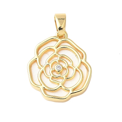 Brass Acrylic Pendants KK-D357-15G-1