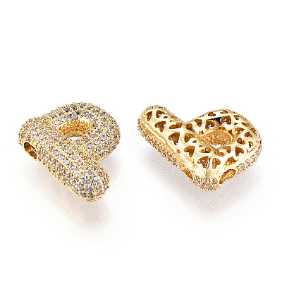 Brass Micro Pave Cubic Zirconia Pendants KK-N254-06G-P-1