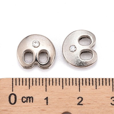 Letter Slider Beads for Watch Band Bracelet Making ALRI-O012-B-NR-1
