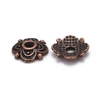 4-Petal Tibetan Style Alloy Flower Bead Caps LS-TIBE-S222-R-NR-1