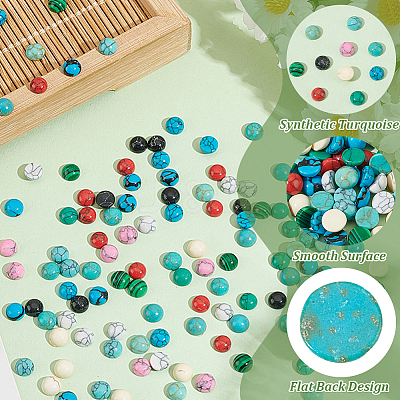 130Pcs 13 Styles Gemstone Cabochons G-GO0001-70-1