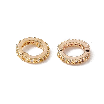 Brass Micro Pave Cubic Zirconia Bead Frames KK-A171-05G-01-1
