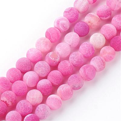Natural Fire Crackle Agate Bead Strands G-S216-8mm-07-1