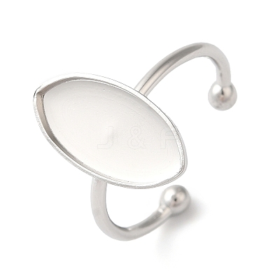 Non-Tarnish 304 Stainless Steel Open Cuff Ring Components STAS-I306-04P-1