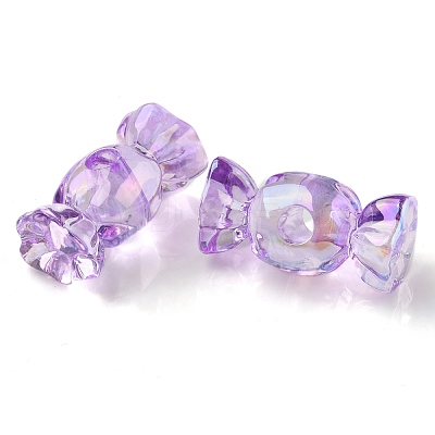 UV Plating Transparent Acrylic Beads OACR-K005-14-1