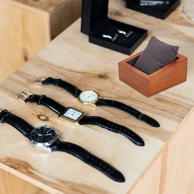 Rectangle Wooden Watch Display Stands ODIS-WH0017-110A-1